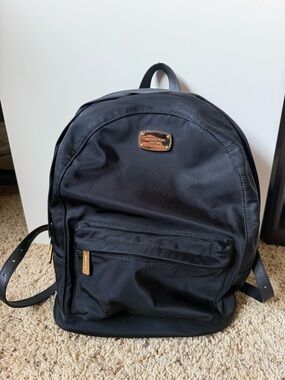 Michael KorsBlack Nylon Backpack with Gold Hardware